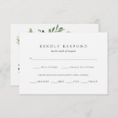 植物性クリスマス |お食事の選択RSVP 出欠カード (正面/裏面)