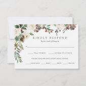 植物性クリスマス |お食事の選択RSVP 出欠カード (正面)