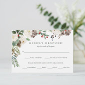 植物性クリスマス |お食事の選択RSVP 出欠カード (スタンド正面)