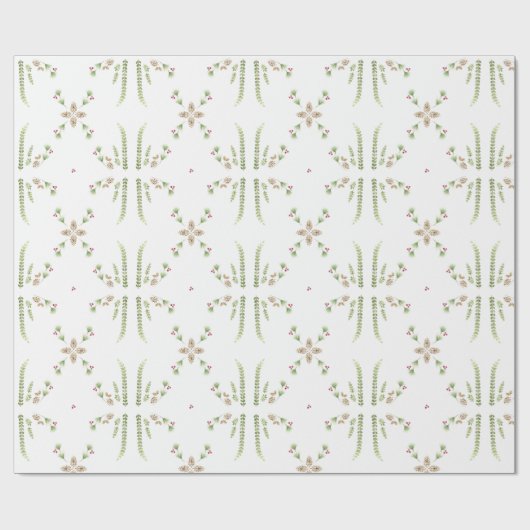 植物性クリスマス ラッピングペーパー (フラット)