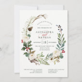 植物性クリスマス |休日結婚の 招待状 (正面)