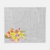 植物性グラジオラス フリースブランケット (正面(横))