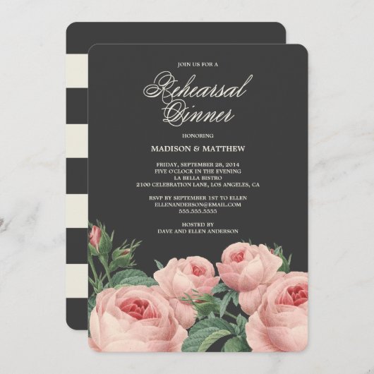 植物性グラマー |リハーサルディナー招待状 招待状 (正面/裏面)