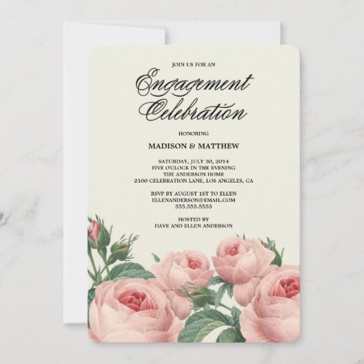 植物性グラマー|婚約パーティ招待状 招待状 (正面)