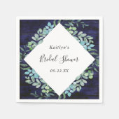 植物性グリーナリーユーカリブライダルシャワー スタンダードカクテルナプキン (正面)