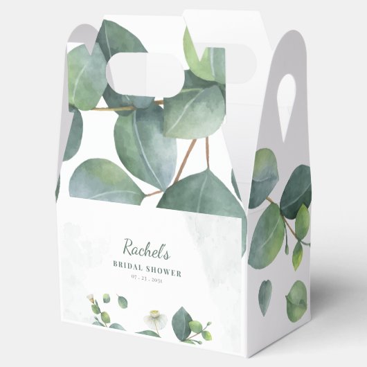 植物性グリーナリーユーカリブライダルシャワー フェイバーボックス (オープン)