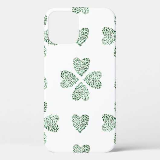 植物性グリーンオーナメント、シームレスな水の色のパターン Case-Mate iPhoneケース (裏面)