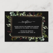 植物性グリーンクリスマスウェディングレセプション エンクロージャーカード (正面)