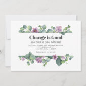 植物性グリーンパープルユーカリプトゥスムービング 案内状 (正面)