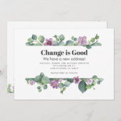 植物性グリーンパープルユーカリプトゥスムービング 案内状 (正面/裏面)