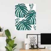 植物性グリーンリーフトロピカル絵画ズ ポスター (ホームオフィス)