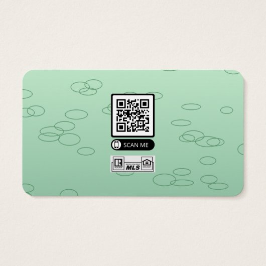 植物性グリーンリーラウンドエッジビジネスカード (裏面)