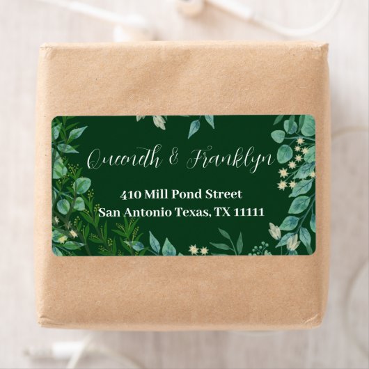 植物性グリーン結婚フローラ差出人住所 ラベル (インサイチュ)
