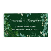 植物性グリーン結婚フローラ差出人住所 ラベル (正面)