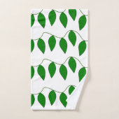 植物性グリーン葉自然グリーンリーパターン バスタオルセット (ハンドタオル)