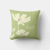 植物性サマーコスモス花のシルエット クッション (正面)