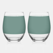 植物性サマーコスモス花のシルエット ステムなしワイングラス (裏面)