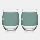 植物性サマーコスモス花のシルエット ステムなしワイングラス (左)