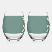 植物性サマーコスモス花のシルエット ステムなしワイングラス (右)