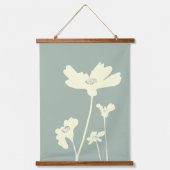 植物性サマーコスモス花のシルエット 吊り下げ型タペストリー (正面)