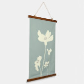 植物性サマーコスモス花のシルエット 吊り下げ型タペストリー (傾斜あり)
