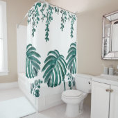 植物性シダ葉の模様シャワーカーテン シャワーカーテン (インサイチュ)