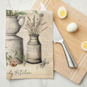 植物性シックなファミリー名ギフト キッチンタオル (四つ折り)