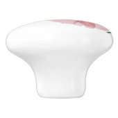 植物性シックなフローラエレガントグレーピンクの花 セラミックノブ (側面)