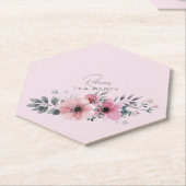 植物性シックなフローラエレガントグレーピンクの花 ペーパーコースター (アングル)