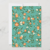 植物性シトラスオレンジのリトルかわいこちゃんティール（緑がかった色） 招待状 (裏面)