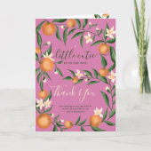 植物性シトラスオレンジ小かわいこちゃんピンク サンキューカード (正面)