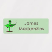 植物性シボルおもしろい植物パーソナライズされた漫画 ラベル (デザイン2)