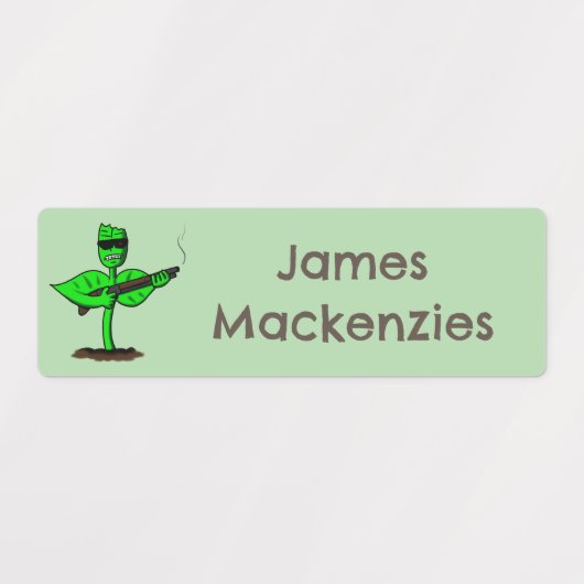 植物性シボルおもしろい植物パーソナライズされた漫画 ラベル (デザイン2)