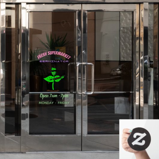 植物性シボルおもしろい植物 ウィンドウサイン (オフィスドア)