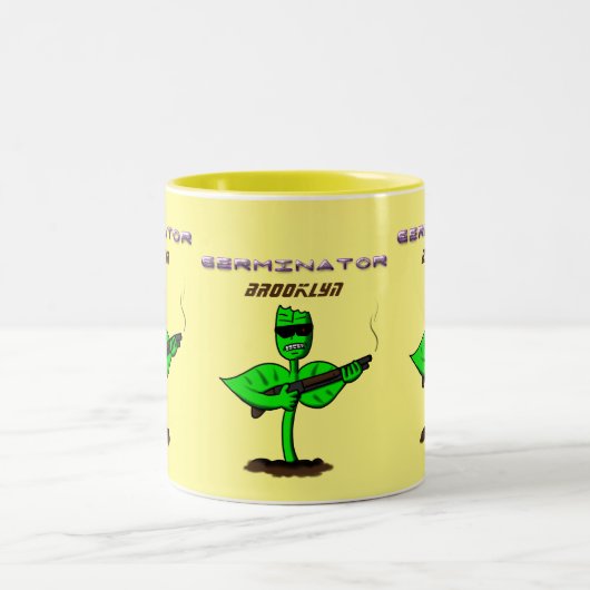 植物性シボルおもしろい植物 ツートーンマグカップ (中央)