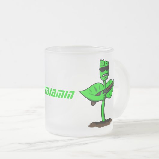 植物性シボルおもしろい植物 フロストグラスマグカップ (正面右)