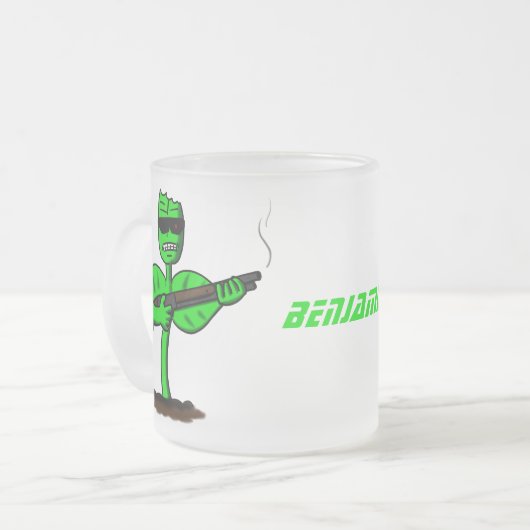 植物性シボルおもしろい植物 フロストグラスマグカップ (正面左)