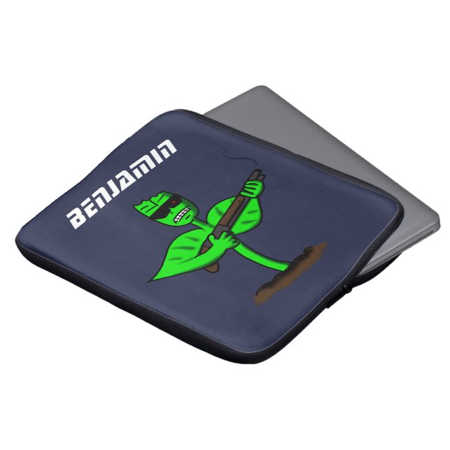 植物性シボルおもしろい植物 ラップトップスリーブ (正面上部)