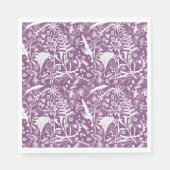 植物性シルエット茎葉紫ベリー スタンダードランチョンナプキン (正面)