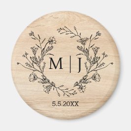 植物性シンプルエレガントの素朴結婚な木材 マグネット