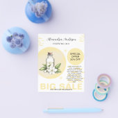 植物性ジャスミン エッセンシャルオイル 水彩 フラワル チラシ (シングル)