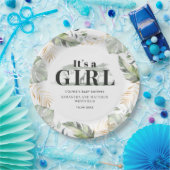 植物性ジャングルキリン夫婦ベビーシャワー ペーパープレート (パーティー)