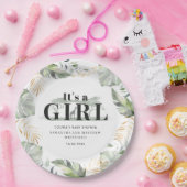 植物性ジャングルキリン夫婦ベビーシャワー ペーパープレート (パーティー)