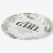 植物性ジャングルキリン夫婦ベビーシャワー ペーパープレート (アングル)