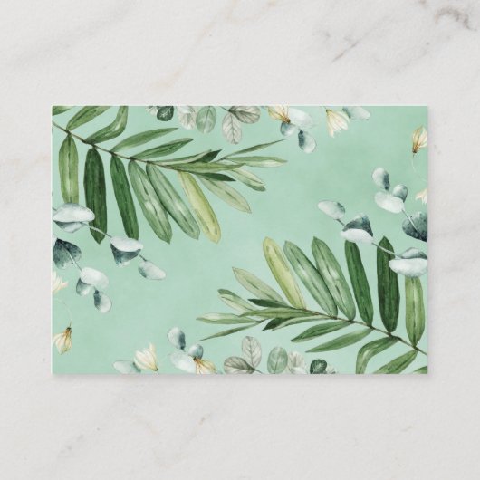 植物性ジャングル動物男の赤ちゃんおむつラッフル エンクロージャーカード (裏面)