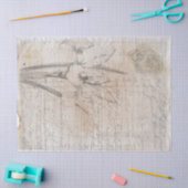 植物性スケッチアンティーク書のデカップ紙。 薄葉紙 (クラフト)