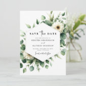 植物性スタイリッシュユーカリ結婚デジタル セーブザデート (スタンド正面)