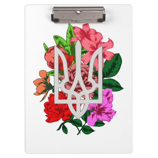 植物性スチルとウクライナのトライデントtryzub クリップボード (正面)