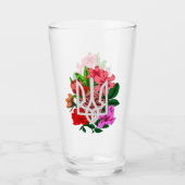 植物性スチルとウクライナのトライデントtryzub タンブラーグラス (正面)