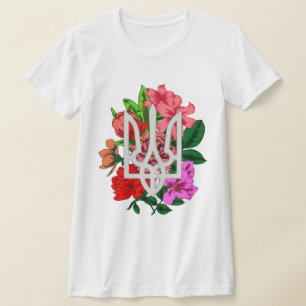 植物性スチルとウクライナのトライデントtryzub tシャツ